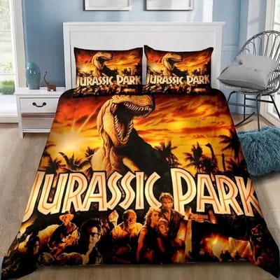 Dinosaurus Jurassic Park 3D Print Beddengoed Set Eenpersoons Twin Volledig Queen King Maat Bed Set Volwassene Kind Slaapkamer Beddengoed Cadeau 200X230cm-3pcs