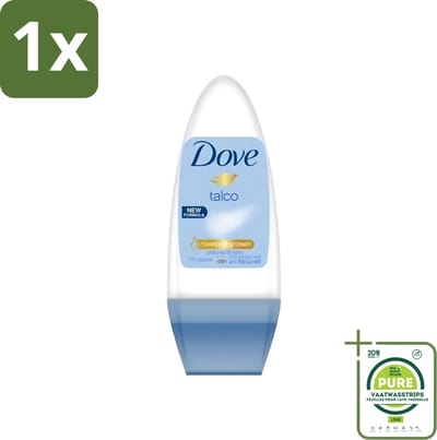 1 x Dove - Deodorant - Roll-on Talco - Subtiele en zachte geur - 50 ml - Dove Talco Roll-on - Talco Deodorant - Roll-on Deodorant - Talco Deodorant 50 Ml - Alcoholvrije Deodorant