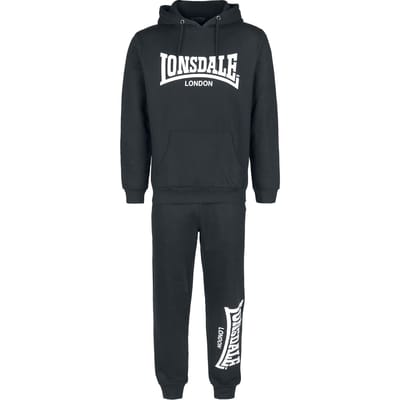 Lonsdale London Trainingspak - Cloudy - S tot 3XL - voor Mannen - zwart