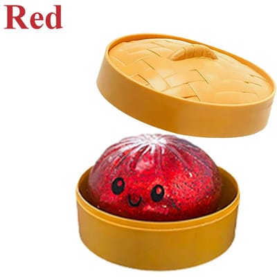 Simulatie Dumpling Knijpspeeltjes Squishy Kleurrijk Glitter Anti Stress Stressverlichtend Speelgoed rood