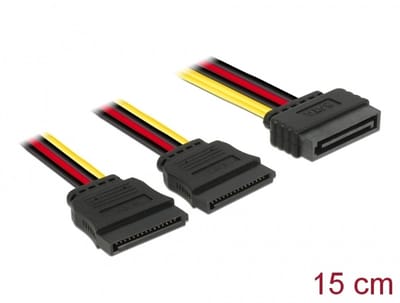Delock Cable Power SATA 15 pin > 2 x SATA HDD – straight