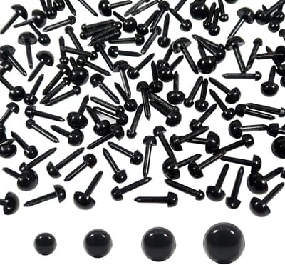 Dailygoods- Veiligheidsogen Zwart - 480 Stuks - Kunststof - 3/4/5/6