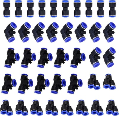 40 Stuks 4 Mallen, Pneumatische Snelle Aansluitingen, 6mm Slang Koppelingen voor Waterverbindingen en Tuinirrigatie
