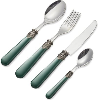 4-delig, Bestekset, voor 1 persoon, Groen (parelmoer), voor het diner, EME Napoleon