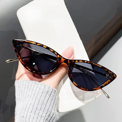 Retro Cat Eye Zonnebril Kleine Driehoek UV400 Zonnebril Vintage Hip Hop Brillen Vrouwen Vrouwelijk Trendy Eyewear Bril