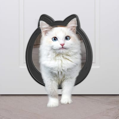 Kattenluik - Huisdierdeur - Vrije toegang - Klep-loos ontwerp - Tot 10 kg - Zwart