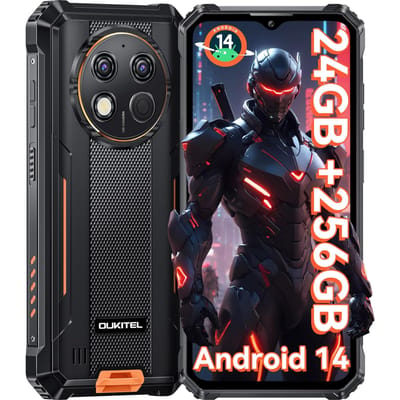 Oukitel G1 Mobiele Telefoon 24GB+256GB 6.52  Display 10600mAh 48MP Android 15 Smartphone oranje