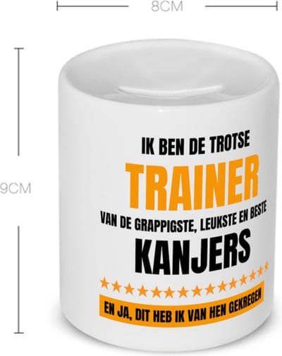 Akyol - trotse trainer Spaarpot - Trainer - een trainer - sport - verjaardagscadeau - cadeau voor trainer - 350 ML inhoud