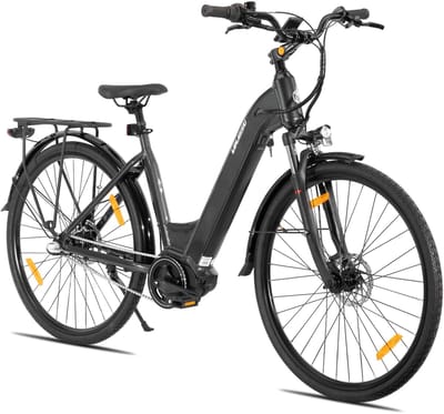 HILAND Overstreet E-Bike Dames - 700 x 40C - Hydraulische Schijfremmen - 3 Speed Naafversnelling - 250W - 10.4Ah Accu - Lage Instap