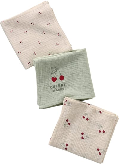 Vertbaudet Set met 3 doeken CHERRY