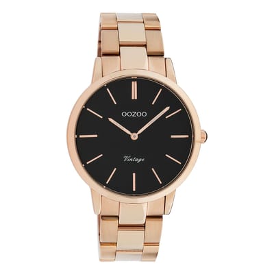 OOZOO Timepieces - Rosé goudkleurige horloge met rosé goudkleurige roestvrijstalen armband - C20037