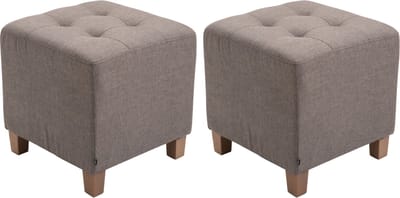 CLP Pharao Set van 2 hockers - Kruk - Vierkant - antiek-licht - taupe