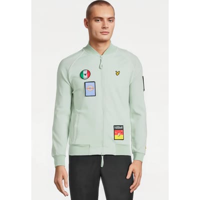 Lyle & Scott Panini Sticker Tracksuit Bomber Mint Size: S | Vests Outlet | Heren | Groen