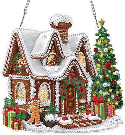 Kerst Diamant Schilderen Kits voor Volwassenen en Kinderen, 5D Speciale Vorm Decoratieve Hangers met Kristallen Strass voor Thuisdecoratie en Cadeaus