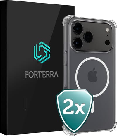 Hoesje 2 Stuks - Geschikt voor Apple iPhone 17 Pro - Magsafe Compatible - Sterk & Shockproof - Shock Proof Case - Back Cover - Telefoon Hoes - Transparant