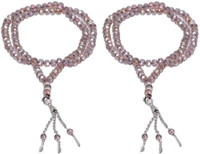 Dailygoods- Gebedskralen 99 Kralen - Moslimgebedskralen - Tasbih Gebedskralen - Tamarinde Hout - Gekleurd Glazuur - Kraaldiameter 8 mm