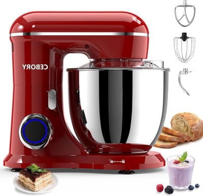 Keukenmixer - Standmixer Deegmixer - Bakken en Koken - 10 Snelheden - 6.5 Quarts - Rood