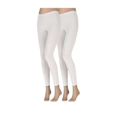 Morethansocks - Legging dames - Basic - 2-Pack - Maat S t/m XXXL - legging dames katoen - dames legging - legging dames volwassenen
