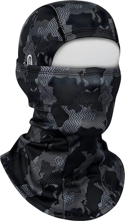 Somstyle Fleece Helmmuts - Balaclava voor Winter - Motor / Scooter Bivakmuts - Camouflage Zwart / Grijs