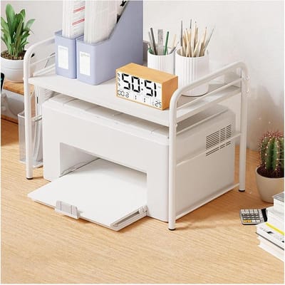 Printerrek Bureau - Opberger Organizer - Thuis Kantoor - Afgeronde Hoeken - 51 x 36 x 42 cm - Wit