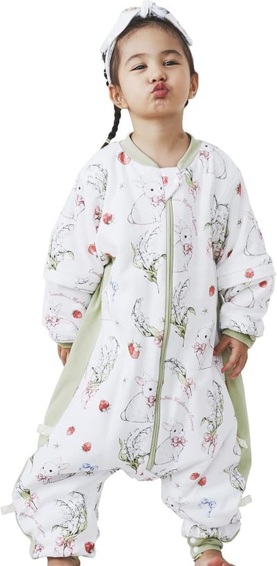 Baby Winterslaapzak met Voeten en Afneembare Mouwen - 2,5 TOG, Ademend en Comfortabel