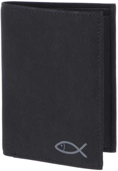 oxmox portemonnee New Cryptan RFID Protect Kombibörse Freedom Fish Print Grey Black zwart