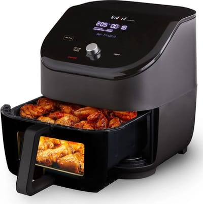 Instant Vortex Plus ClearCook 5,7L Airfryer - Revolutionaire 6-in-1 Heteluchtfriteuse - Doorzichtig Kookvenster - 95% Minder Olie - Gezondere Maaltijden - Grote Capaciteit voor Hele Familie - Eenvoudige Reiniging - Gebruiksvriendelijk Touchscreen!