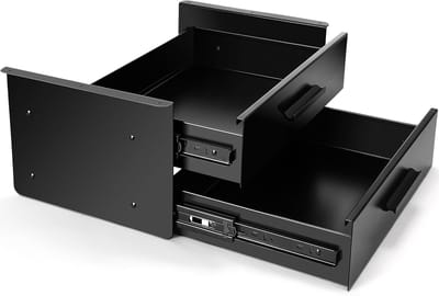 Onder Bureau Lade - Verborgen Opbergruimte - Kantoor Organisatie - Volledig Uittrekbaar - 40x30x20cm - Zwart