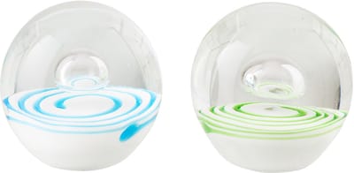 J-Line presse-papier Bal - glas - groen/azuurblauw - set van 2