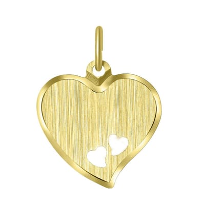 Lucardi Dames Zilveren hanger gravure hart - Hanger - 925 Zilver - Goudkleurig