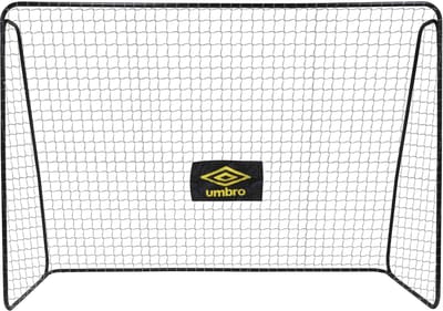 Umbro Voetbaldoel - Voetbal Goal 300 x 120 x 205 cm - Voetbalgoal Groot - Buitenspeelgoed voor Kinderen en Volwassenen - Snelle Montage - Voetbal Training Doel - Metaal - Zwart/ Geel