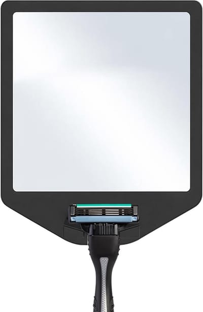Mistloze douchespiegel voor scheren en make-up, condensvrije hangspiegel voor badkamer en camping, compacte badkamerspiegel met scheermeshouder