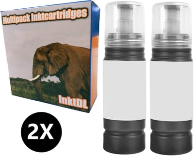 Huismerk geschikt voor Epson 104 Inktflessen - 2X Fles Zwarte Inkt - Geschikt voor EcoTank ET-1810 - ET-2814 - ET-2820 - ET-2825