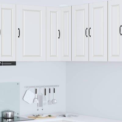 vidaXL - Wandhoekkast - PORTO - Wit - 57 - x - 57 - x - 80 - cm - Bewerkt - hout