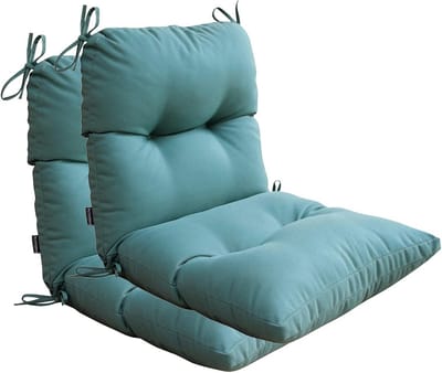 Comfortabele Tuinkussen Set van 2 met Hoge Rugleuning en Kussens
