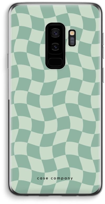 Case Company® - Hoesje geschikt voor Samsung Galaxy S9 Plus hoesje - Grid Groen - Soft Cover Telefoonhoesje - Bescherming aan alle Kanten en Schermrand
