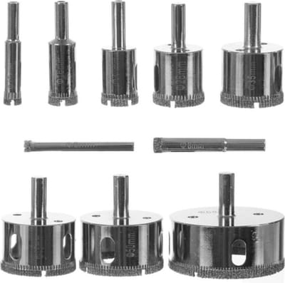 Tegelborenset 10-delig - Diamantboor set diamantboren maat 6 / 68mm - type gatzaag - tegelboren - diamantboor