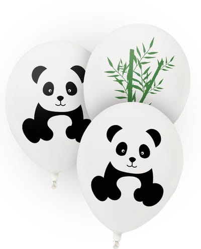 HOBI - 8 Panda latex ballonnen 25 cm verjaardagsdecoratie