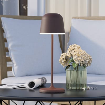 EGLO Mannera Tafellamp - Aanraakdimmer - 34 cm - Oplaadbaar (tot 38 uur licht) - Aluminium - Roestbruin - Draadloos - Binnen en Buiten