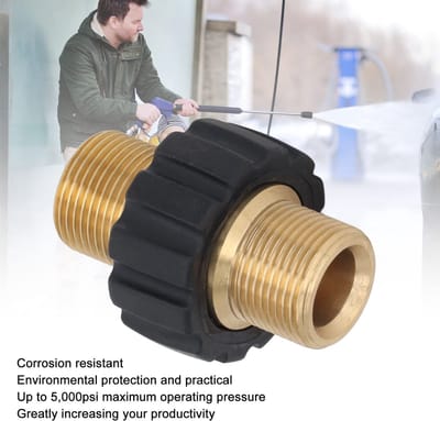 Dailygoods Hogedrukreiniger Adapter - Messing Verbinding - 5000 Max - M22 Connector - Vervangende Onderdelen - Geschikt voor Hogedrukreinigers
