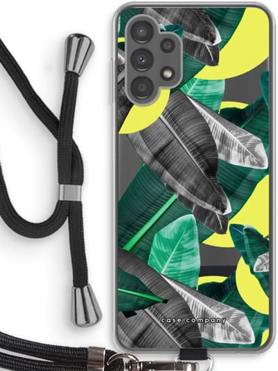 Case Company® - Hoesje met koord geschikt voor Samsung Galaxy A13 4G hoesje met Koord - Fantasie jungle - Telefoonhoesje met Zwart Koord - Bescherming aan alle Kanten en Over de Schermrand