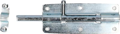 Deltafix schuifslot/plaatgrendel - 12 x 5cm - verzinkt staal - deur - schutting - hek - schuttingslot - vergrendeling poort