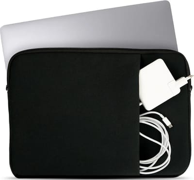 Coverzs Laptophoes 15,6 inch (zwart) - Laptoptas dames / heren geschikt voor o.a.14 & 15,6 inch Macbook & Chromebook - Geschikt voor Macbook -Laptophoes met ritssluiting - waterafstotende hoes