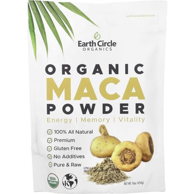 Poudre de maca biologique, Earth Circle Organics, 16 oz (454 g)