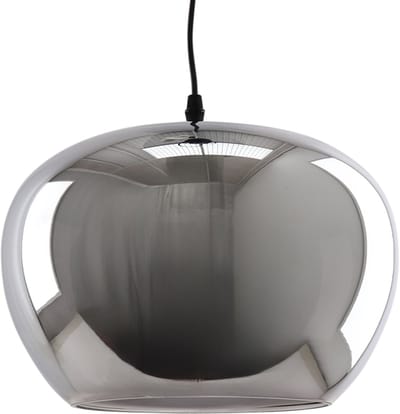 Olucia - VIDRO - Hanglamp - Grijs / Zwart - Geschikt voor Woonkamer - Vorm: Ovaal