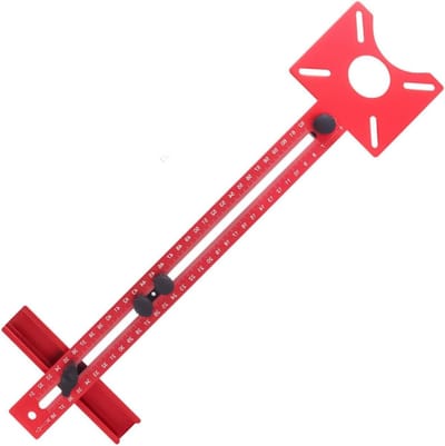 Freesapparaat Houtbewerking - Precisiegereedschap Timmerwerk - Nauwkeurig Cirkels Snijden - Verstelbare Diepte-instelling - Radius 9-37cm - Rood