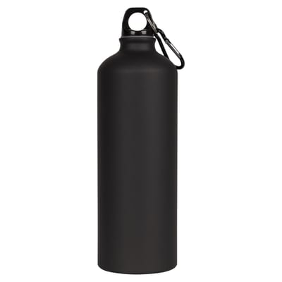 Trespass Volwassenen Slurp waterfles met karabijnhaak (1 liter) (Matzwart)