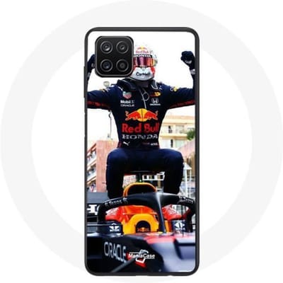 Samsung Galaxy A12 hoesje Formule 1 Max Verstappen F1 coureur zwart rood en geel