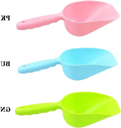 Honden- en kattenvoerlepel met kunststof handvat voor eenvoudig voeren en opruimen van huisdieren (24*7*6cm, roze)