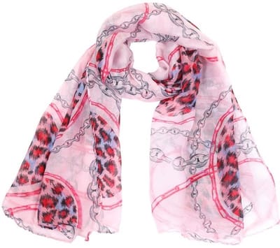Een bijzondere en heerlijke trendy sjaal met een print van kettingen (180 x 70cm). Soepele stof in aantrekkelijke kleuren. Leuk om voor uzelf te kopen of om cadeau te geven aan iemand.